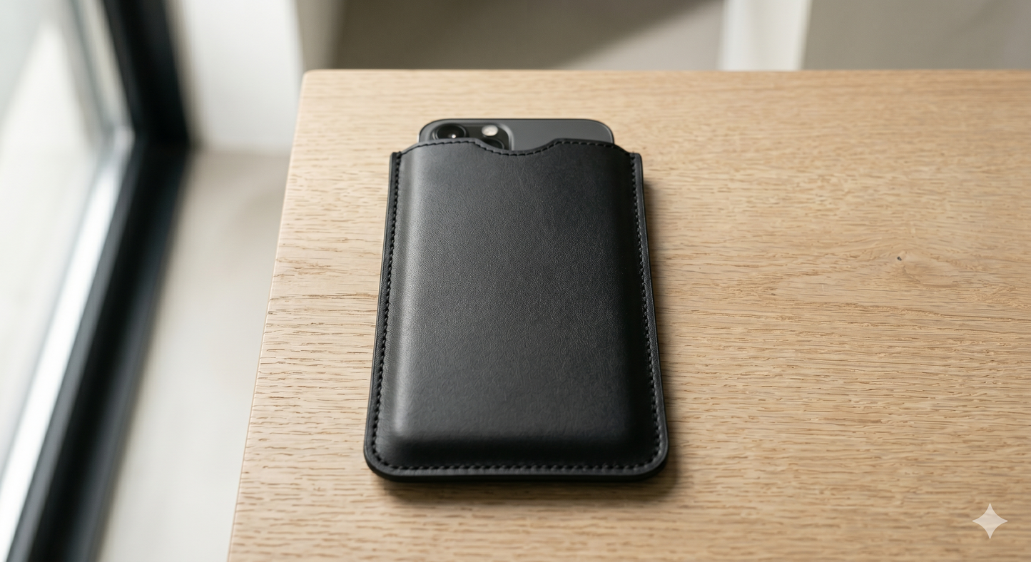 Pocket Black – Skórzane etui z ochroną EMF